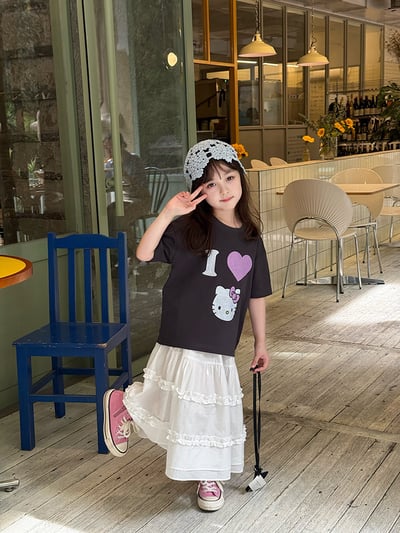 甜美層次花邊長裙5