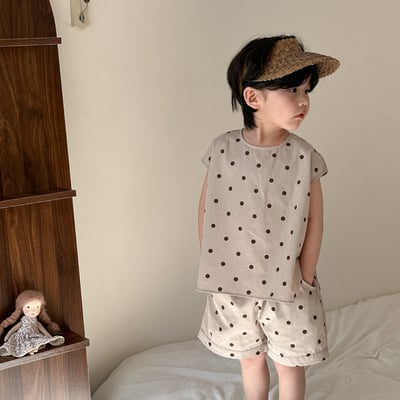 圓點手足系列套裝洋裝3