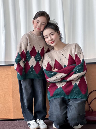 復古菱格聖誕氛圍毛衣3