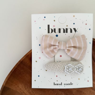 奶茶色系布髮夾5