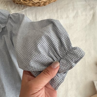 荷葉領襯衣+燈心絨背心裙套裝8