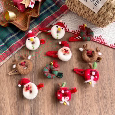 羊毛氈聖誕髮夾2