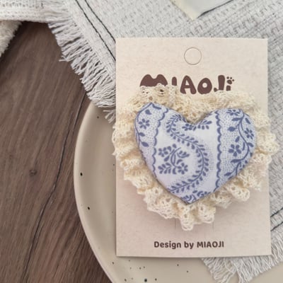 清新藍色布藝髮飾4