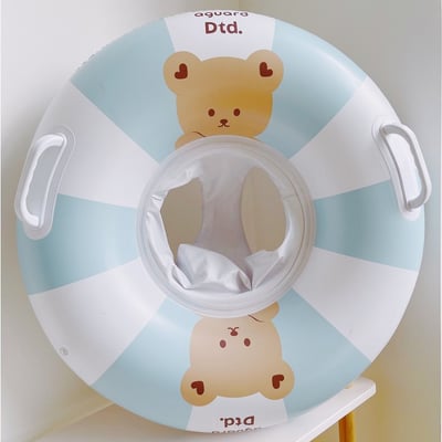 配色條紋坐式泳圈5