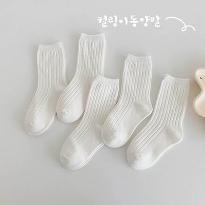 日系純色襪子組5雙7