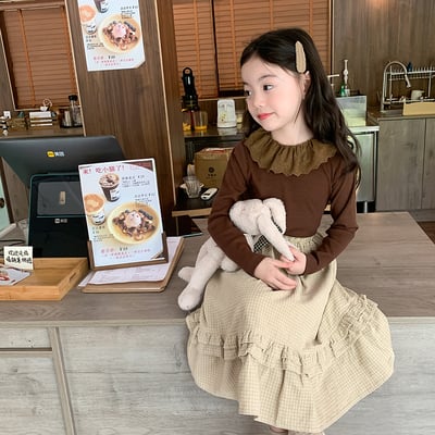 素色蕾絲花邊領上衣(4色)7