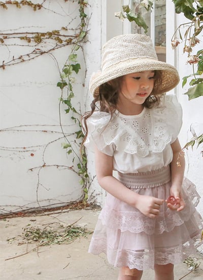 甜美荷葉花邊袖上衣5