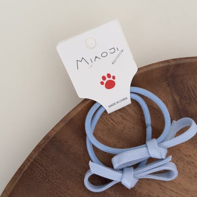 馬卡龍細織帶蝴蝶結髮夾 髮繩5