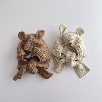 立體動物耳朵圍巾毛帽2