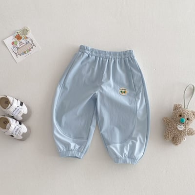 拼接網眼彈性休閒薄長褲4