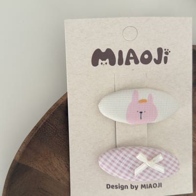 可愛小動物格紋髮夾3