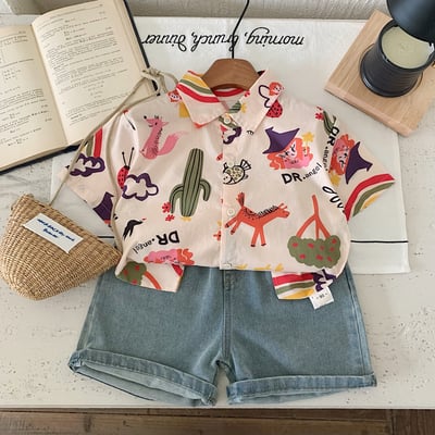 繽紛卡通花襯衫4