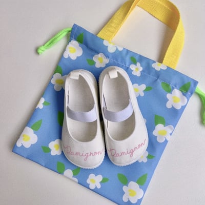 印花手提束口收納袋(幼兒園鞋袋)5色1