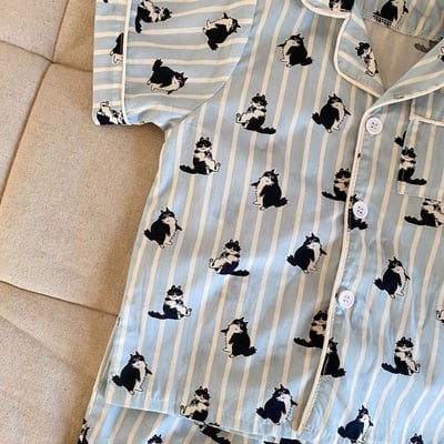 夏季薄款短袖上衣九分褲家居服7