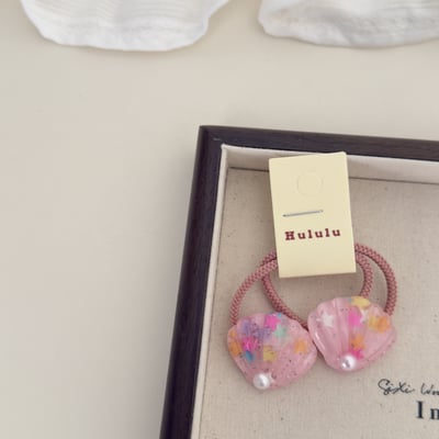 甜美珠珠貝殼髮飾7