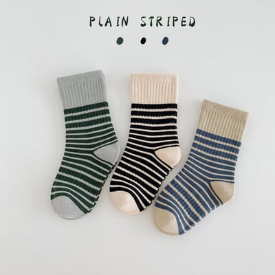 素色條紋襪組2