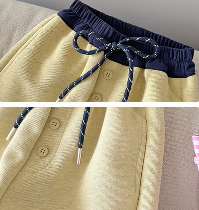 休閒寬鬆縮口棉褲8