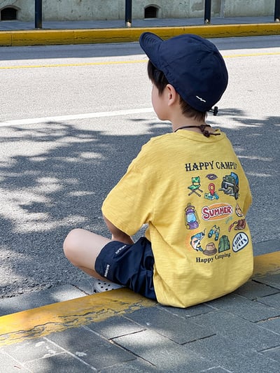 竹節棉字母卡通T恤6