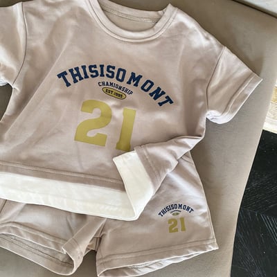 字母數字假兩件套裝9