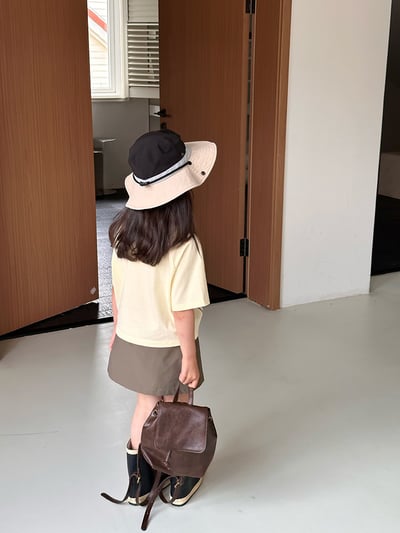 撞色拼袖甜點短版上衣3