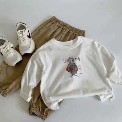 簡約白色圖案T恤1