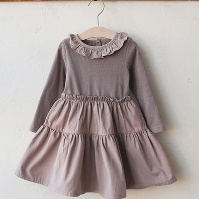 花邊領拼接洋裝-尺寸1201