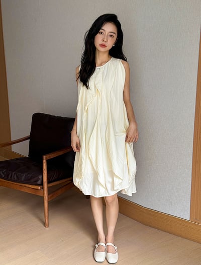 不規則層次無袖母女洋裝6