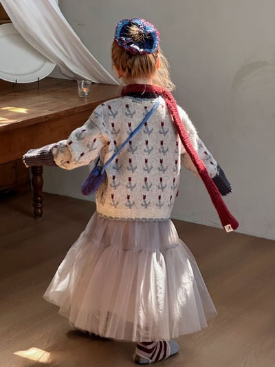 小花朵勾花毛衣小外套2