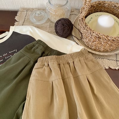 日系寬鬆收腳褲7