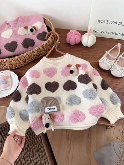 毛絨愛心小狗針織毛衣3