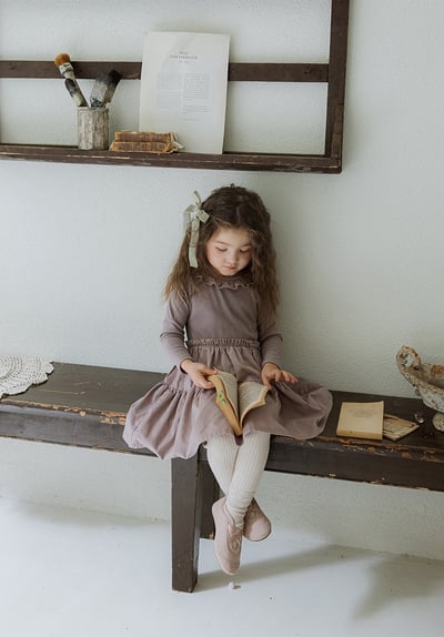 花邊領拼接洋裝-尺寸1206