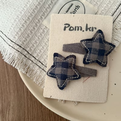 灰藍系格紋髮夾9