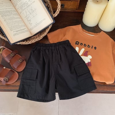 男童工裝五分短褲2