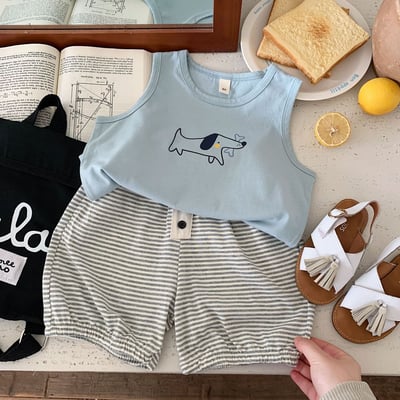 條紋鈕釦棉質短褲3