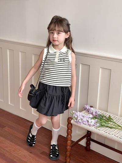 條紋無袖POLO上衣7