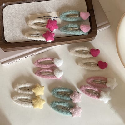 星星愛心撞色髮夾1