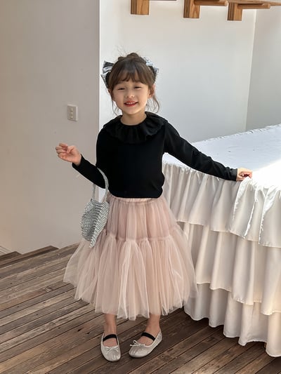 素色蕾絲花邊領上衣(4色)6