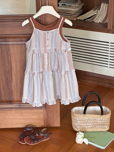 森系層次感吊帶裙3