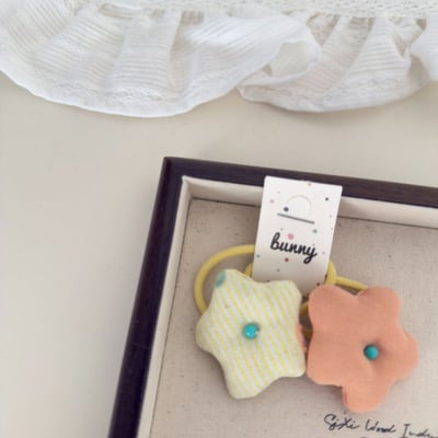 撞色格紋布藝髮飾8