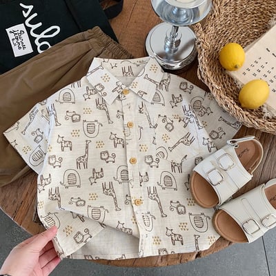 滿版動物休閒襯衫2