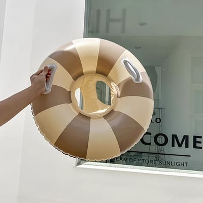 配色條紋坐式泳圈2