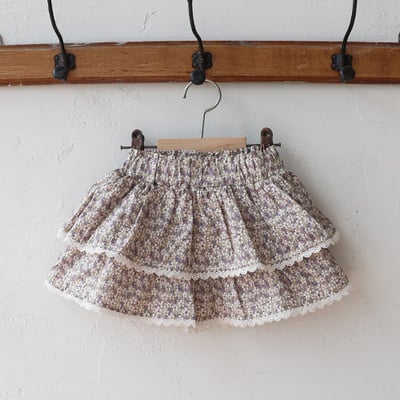 甜美碎花雙層褲裙4