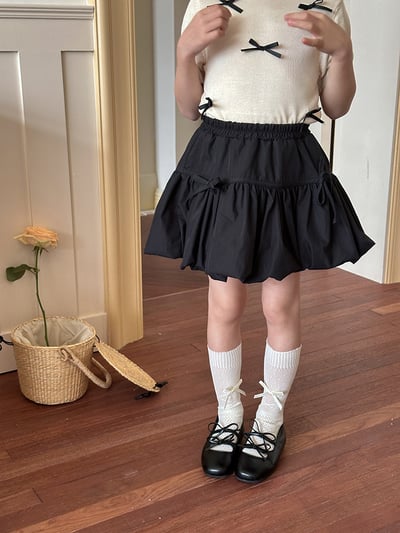 蝴蝶結花苞短褲裙3