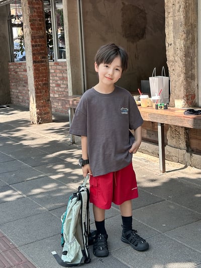 竹節棉字母卡通T恤8