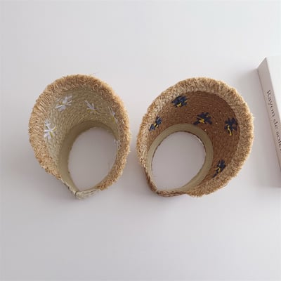 兒童小花空頂草帽5