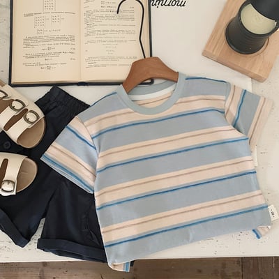 立體線條條紋T恤2