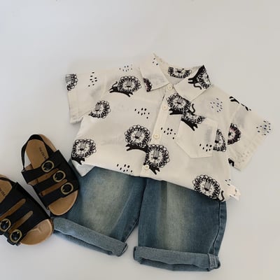 動物塗鴉花襯衫4