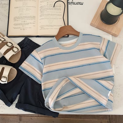 立體線條條紋T恤5