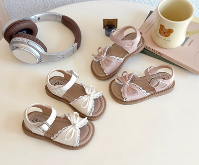 韓系蕾絲蝴蝶結涼鞋2