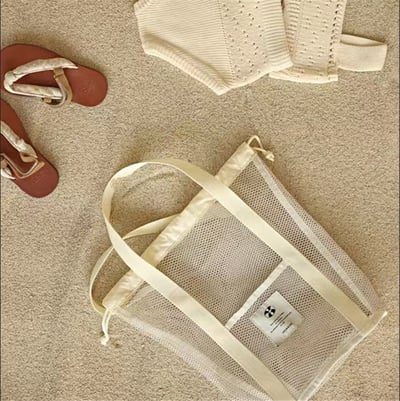沙灘網格抽繩收納袋4